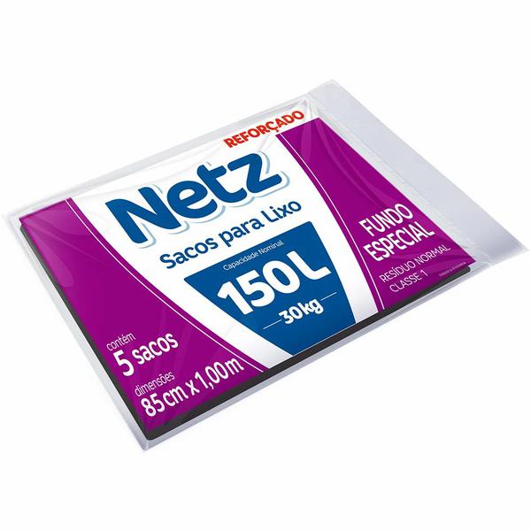 Saco para Lixo Reforçado Netz 150L com 5 Unidades