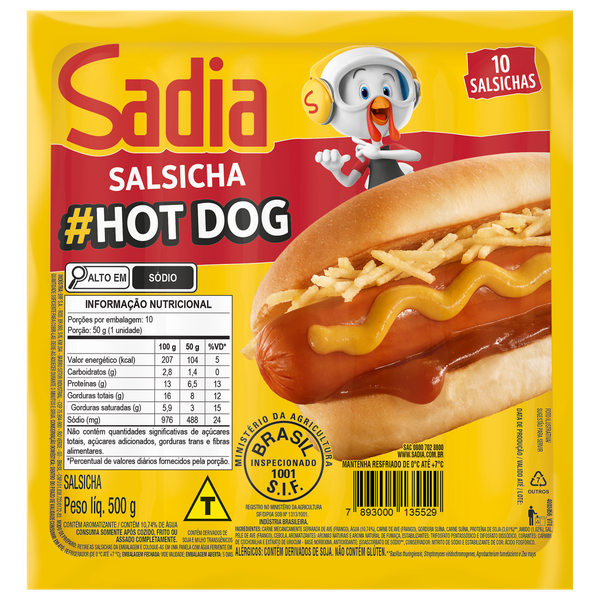 Salsicha Sadia Hot Dog 500g