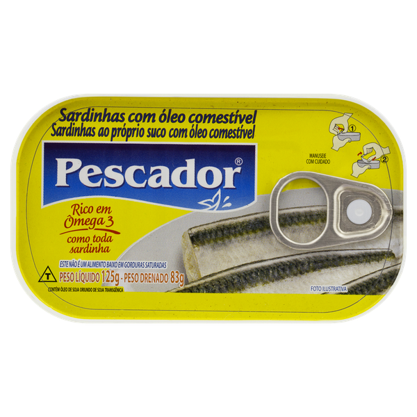 Sardinha Pescador Óleo ao Próprio Suco 125g