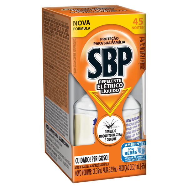 Inseticida Refil Líquido SBP Tradicional 35ml 45 Noites