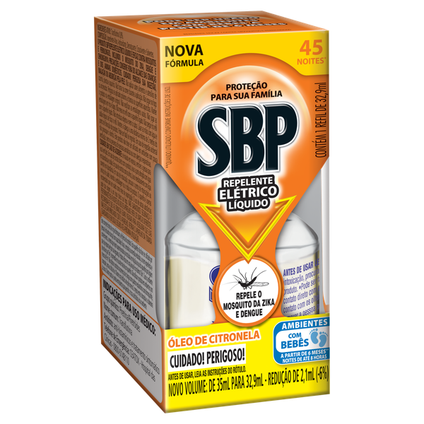 Inseticida Refil Líquido SBP Citronela 35ml 45 Noites