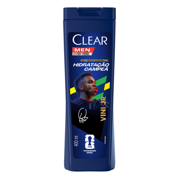 Shampoo Anticaspa Clear Men Hidratação Campeã Vini Júnior 400ml