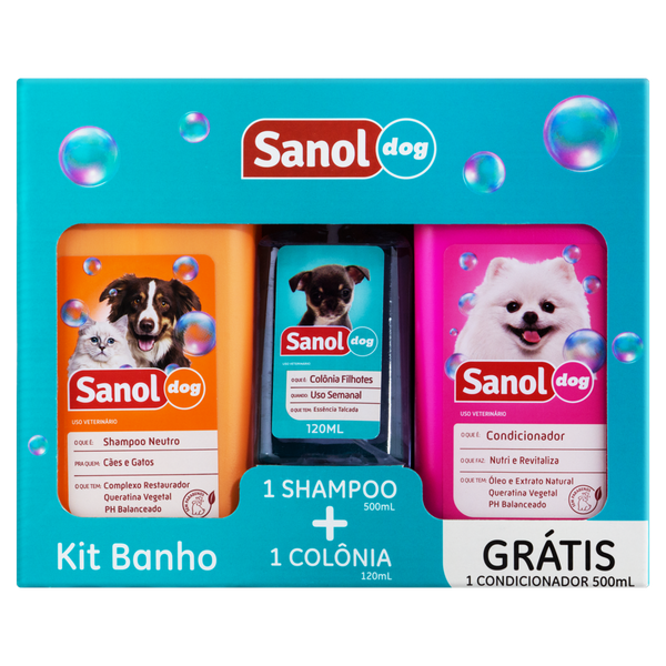 Shampoo Colônia Sanol Dog Grátis Condicionador