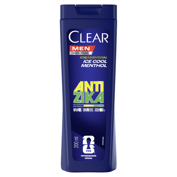 Shampoo Masculino Clear Anticaspa Men Ice Cool Menthol 200ml
