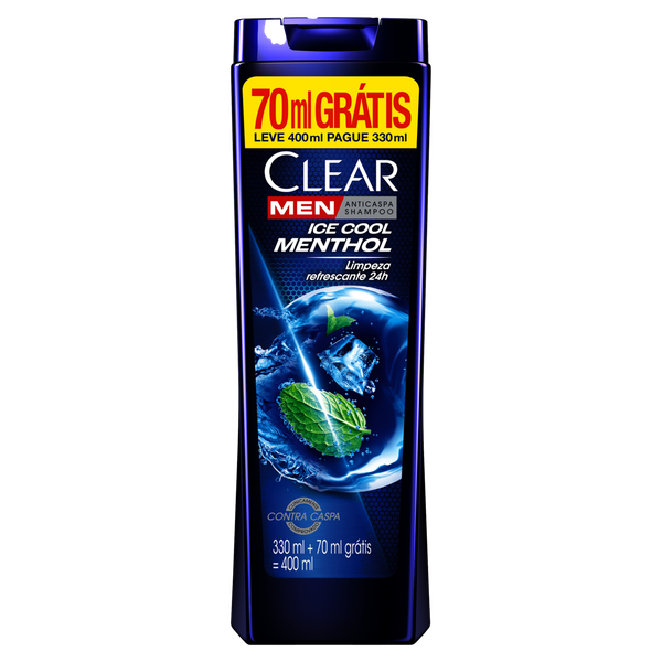 Shampoo Clear Anticaspa Men 2Em1 Ment 400ml