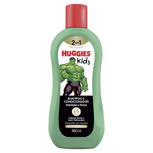 Shampoo Huggies Kids Hulk Hipoalergênico Nutrição E Força 360ml