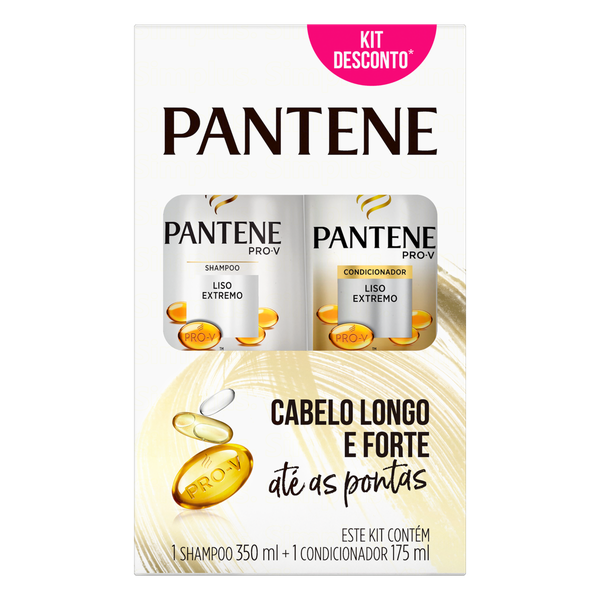Shampoo Pantene Liso Extremo + Condicionador 175ml 350ml