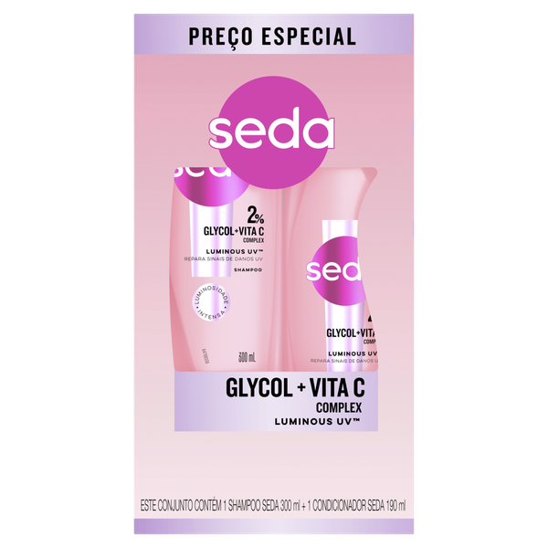 Shampoo Seda + Condicionador 190ml Luminous Uv 300ml
