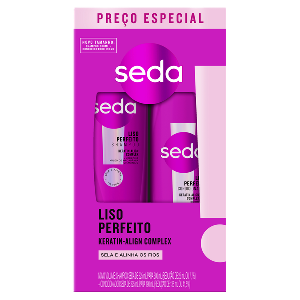 Shampoo Seda +Condicionador 190ml Liso Perfeito 300ml