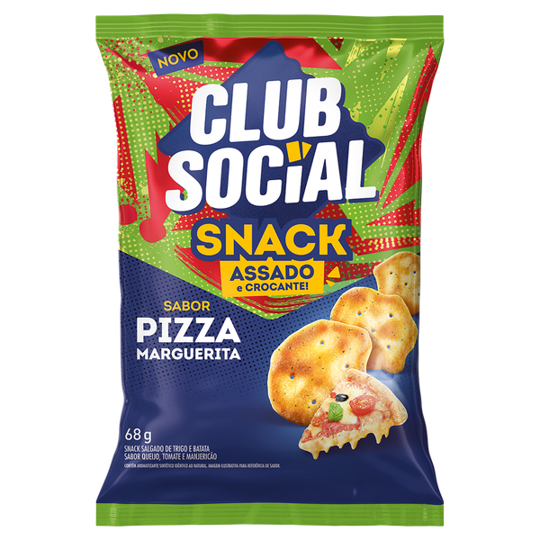Biscoito Snack Club Social Pizza Margarina 68g