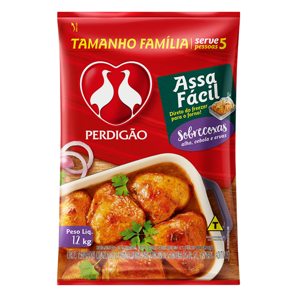 Sobrecoxa de Frango Perdigão Temperada Congelada 1,2kg