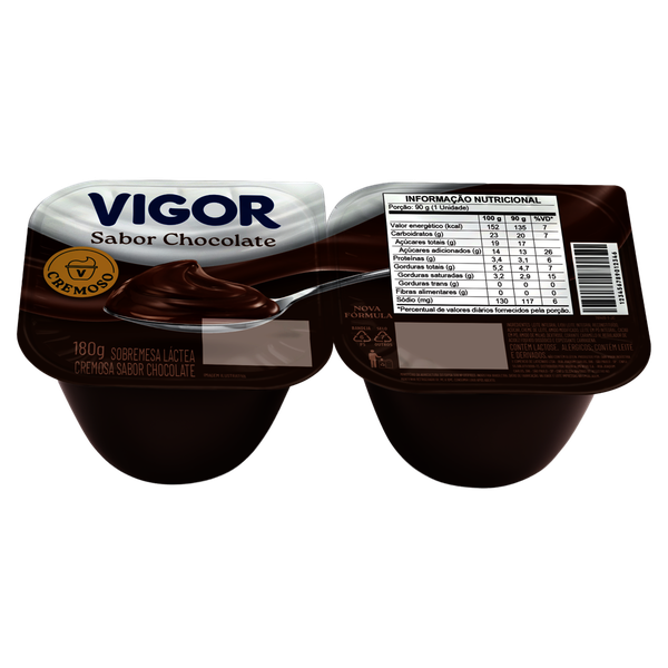 Sobremesa Vigor Cremosa Chocolate 180g