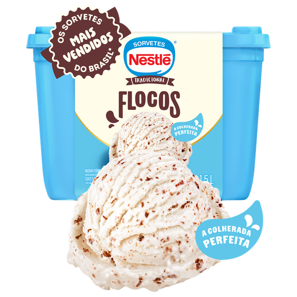 Sorvete Nestlé Tradicional Flocos 1,5L
