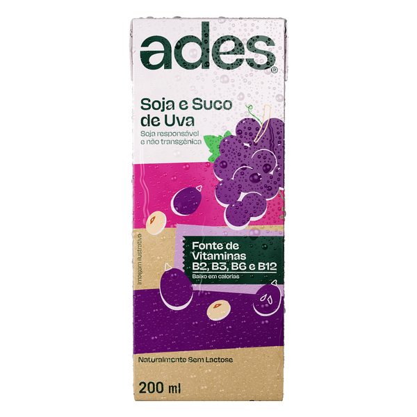 Suco Ades Soja Uva 200ml