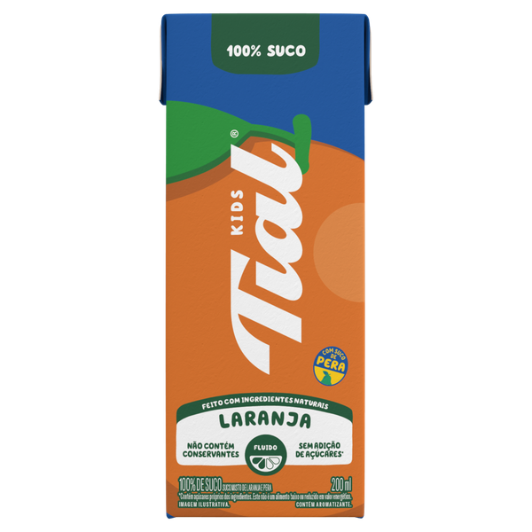 Suco Tial Integral Laranja com Pera Kids Tipo 200ml