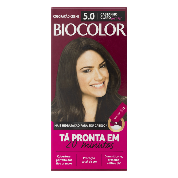 Tintura de Cabelo Biocolor Castanho Claro Luxuoso 5.0