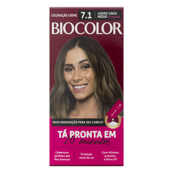 Tintura de Cabelo Biocolor Louro Cinza Médio de Passarela 7.1