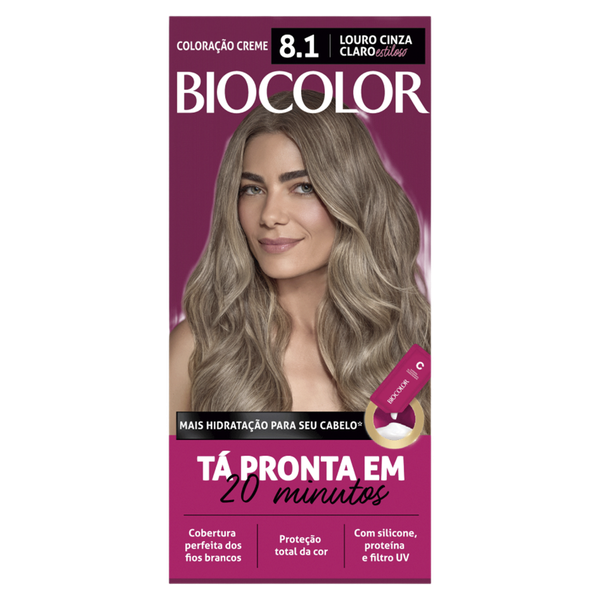 Coloração Creme Biocolor Louro Cinza Claro-Estiloso 8.1