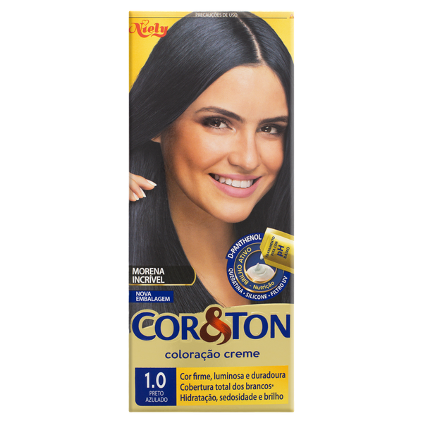Coloração Niely Cosméticos Cor & Ton Mega Colors 1.0 Preto Azulado