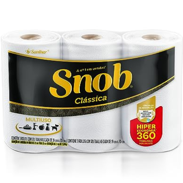 Toalha de Papel Snob Classica 120Fl 3Un