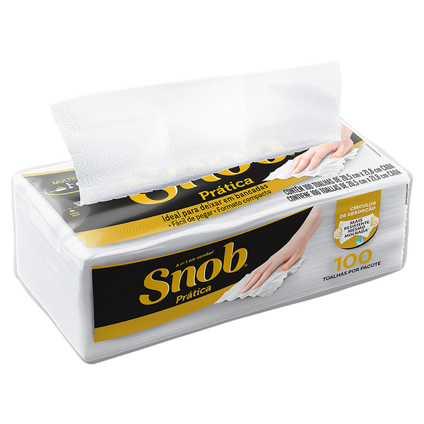 Toalha de Papel Snob Folha Dupla Prática 100 Folhas