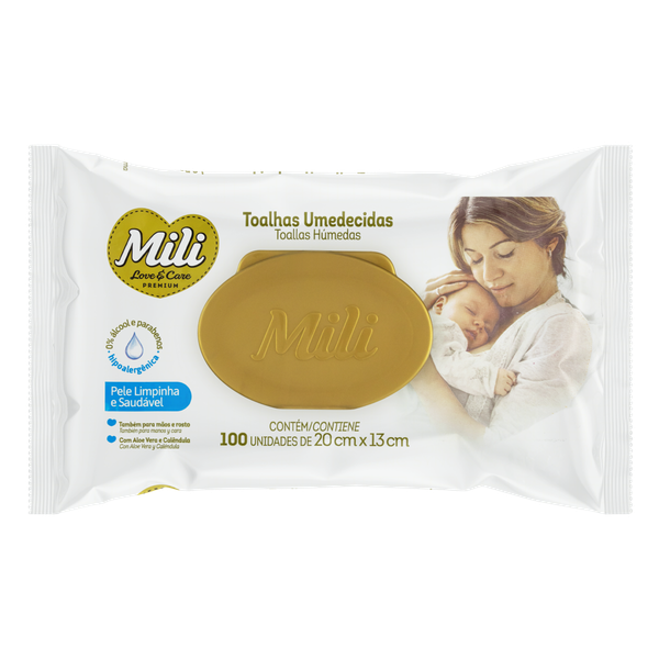 Toalha Umedecida Mili Love Care 100 Unidades