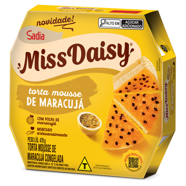Torta Mousse Sadia Miss Daisy Congelada Maracujá 470g