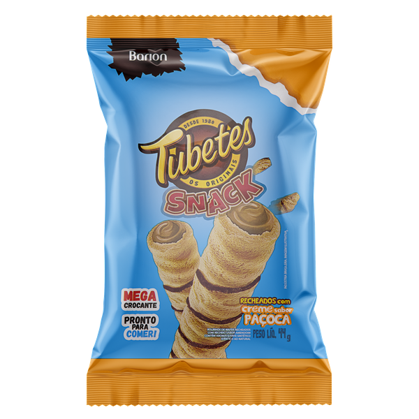 Tubetes Wafer Barion Recheado Paçoca 44g