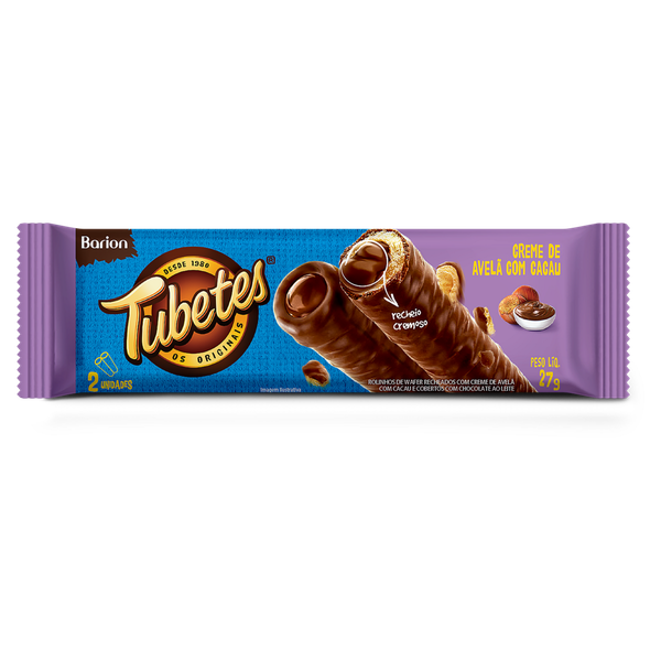 Tubetes Wafer Barion Recheio Avelã e Cacau 27g