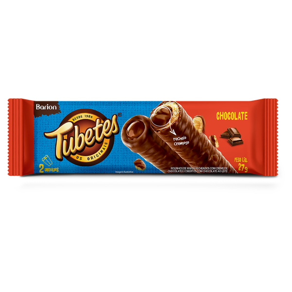 Tubetes Wafer Barion Recheio Chocolate 27g