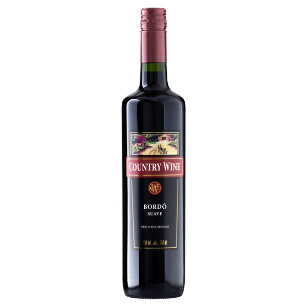 Vinho Brasileiro Country Wine Tinto Bordô Suave 750ml