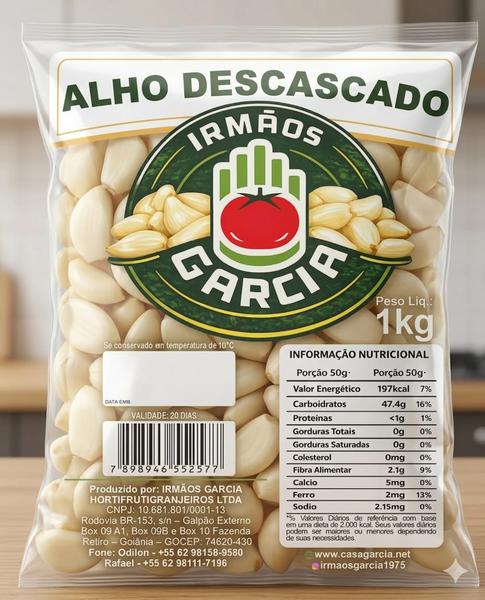 ALHO DESCASCADO IRMAOS GARCIA PCT 1KG