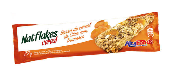BARRA CEREAL ALCAFOODS 22G CHIA E DAMASC