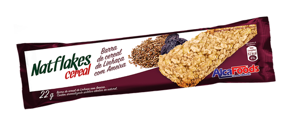 BARRA CEREAL ALCAFOODS 22G LINHACA E AME