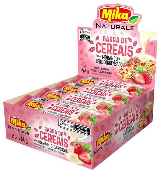 BARRA CEREAL MIKA 22G MORANGO/LEITE COND