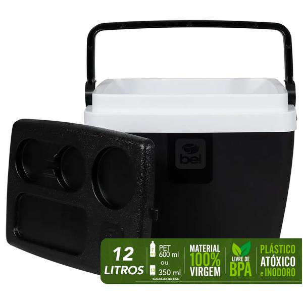 CAIXA TERMICA 12L BEL - PRETA/BRANCA
