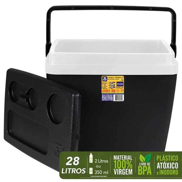 CAIXA TERMICA 28L BEL - PRETA/BRANCA