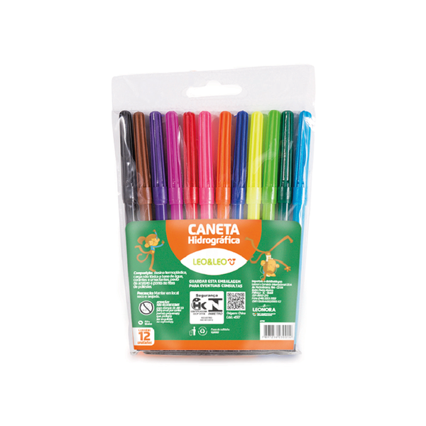 CANETINHA HIDROGRAFICA LEOLEO 12 CORES