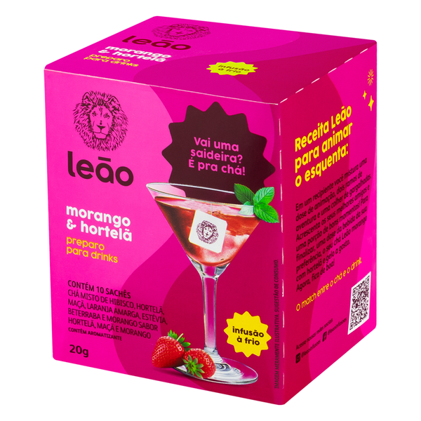 CHA LEAO MORANGO HORT DRINKS 20G