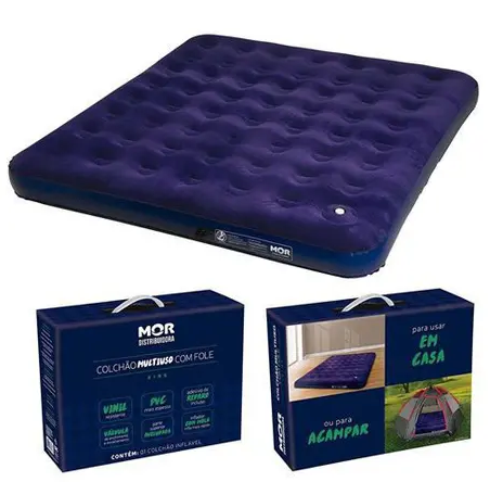 COLCHAO INFLAVEL CASAL C/BOMB MOR