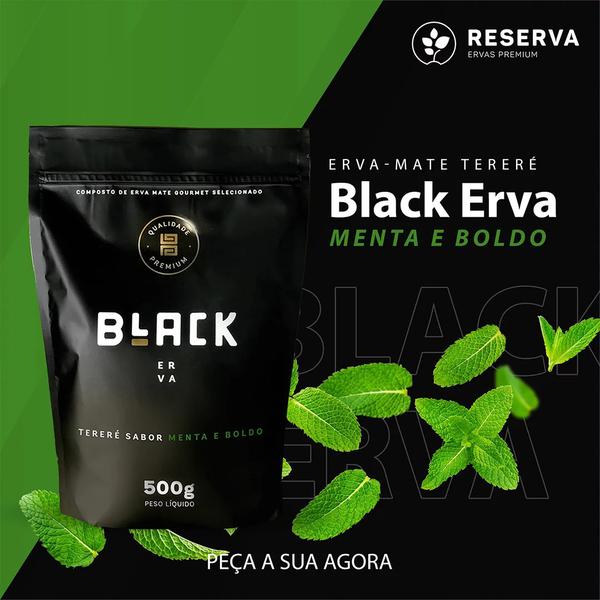 ERVA MATE BLACK 500G MENTA E BOLDO