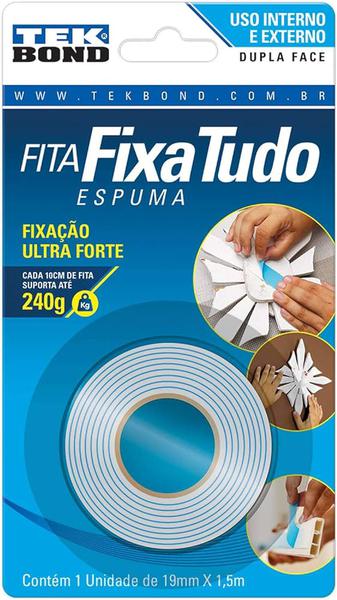 FITA ESPUMA DUPLA FACE TEKBOND 19MMX1,5M
