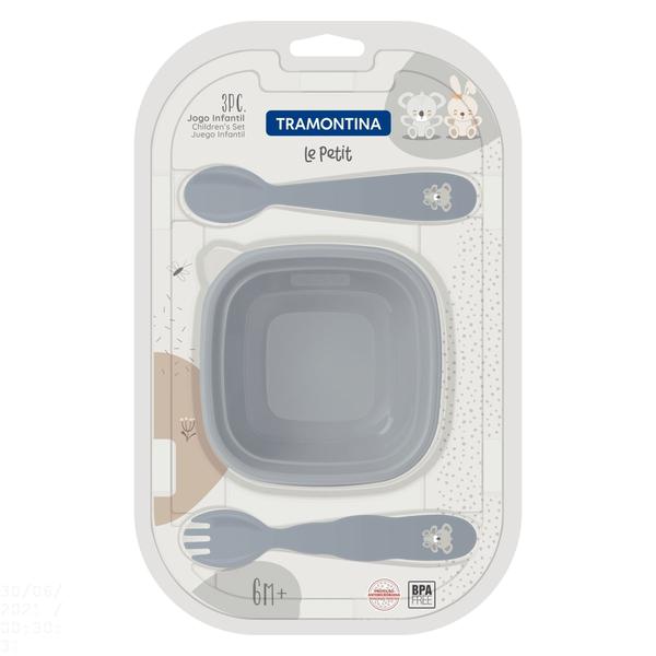 JOGO 3PC LE PETIT CINZA TRAMOTINA