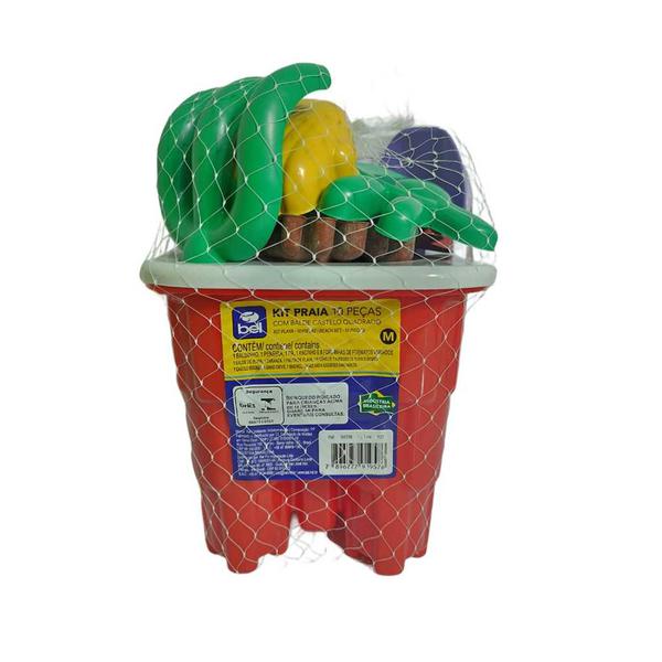 KIT PRAIA 10PECAS C/BALDE CASTELO QUAD 1