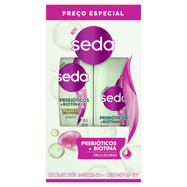 KIT SEDA SH+CO 490ML PREBIOTICO BIOTINA