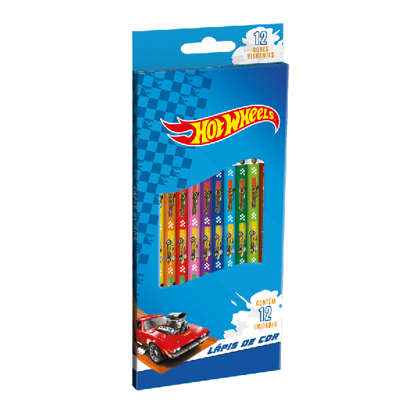 LAPIS COR 12 COR TRIS HOT WHEELS