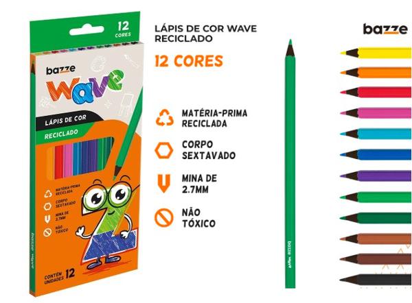 LAPIS DE COR BAZZE SEXTAVADO 12 CORES