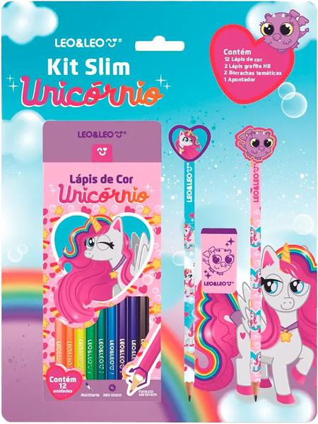 LAPIS DE COR LEOLEO UNICORNIO 12 CORES +