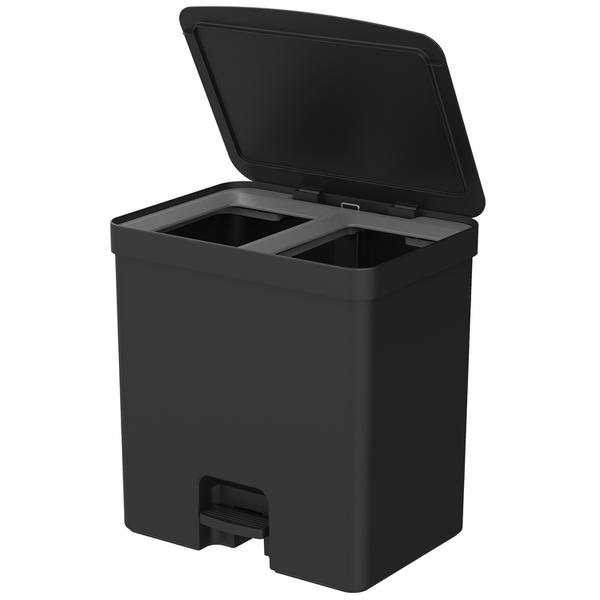 LIXEIRA TRIUM 20L C/PEDAL DUPLA PRETO FE