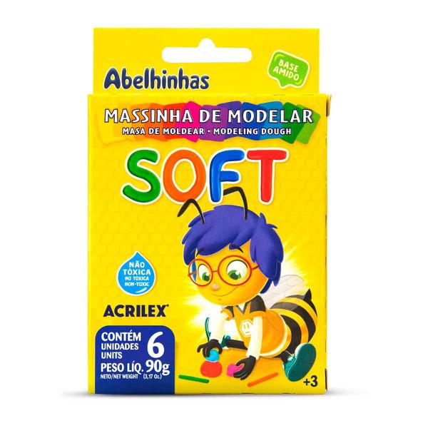 MASSA MODELAR ACRILEX SOFT 6 CORES